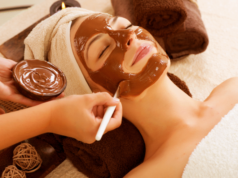 Woman with chocolate mask